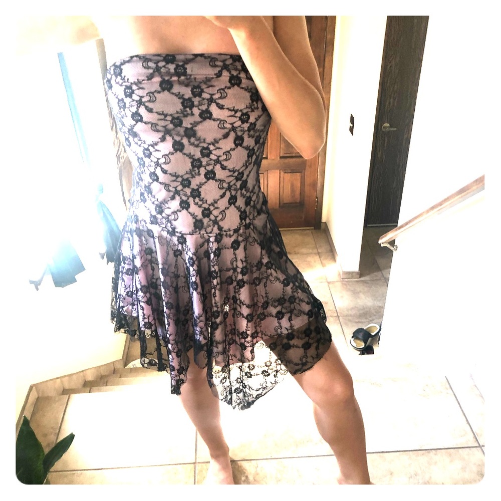 Xs Bora Pink/Black Lace Dress 🖤🌺